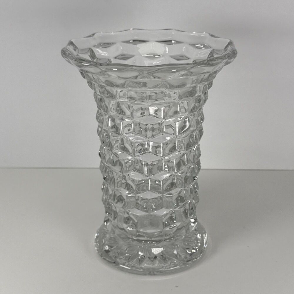 Antique Elegant Glass FOSTORIA American TALL 7” Inch Flared Top Vase Mint A+